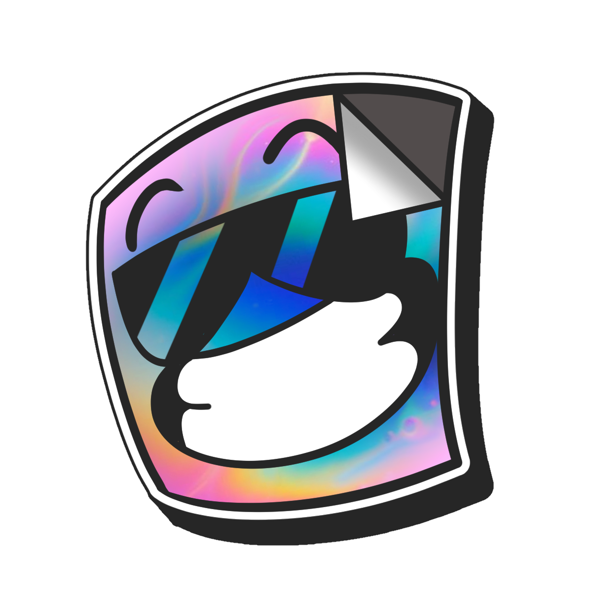 Custom holographic stickers with rainbow shimmer vinyl finish