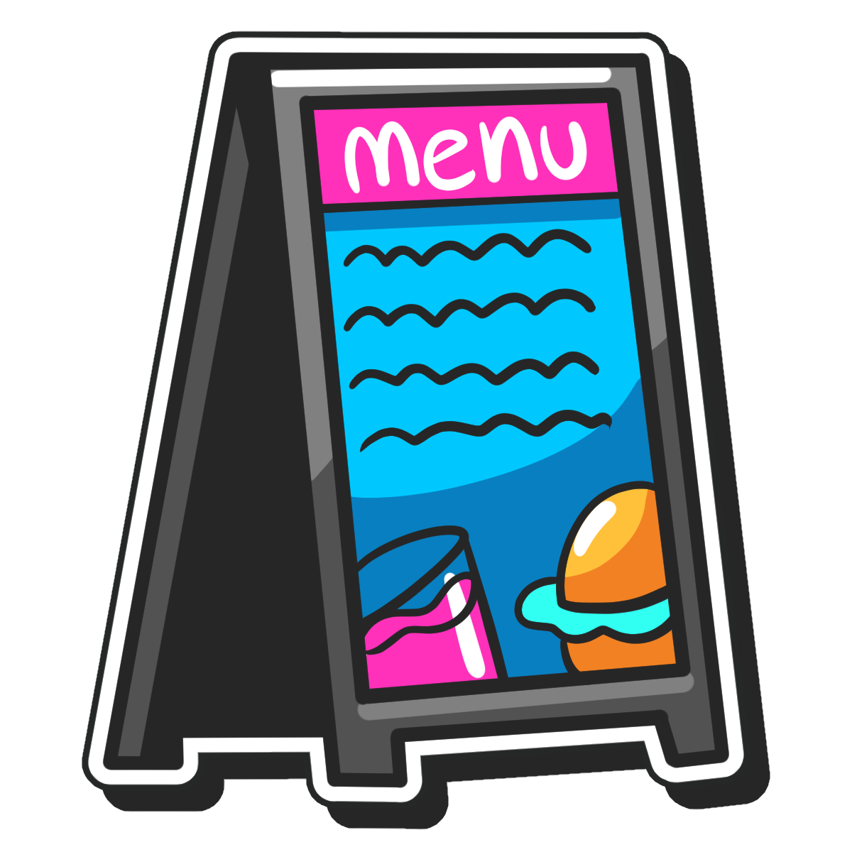 A-frame sidewalk sign with custom printed panel