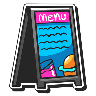 A-frame sidewalk sign with custom printed panel